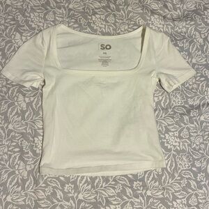 SO Women's Cream Square Neck Tee